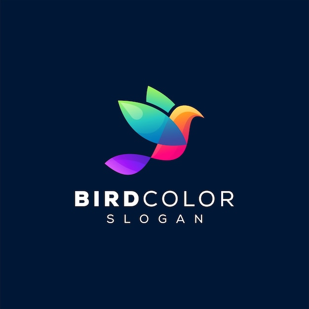 Vector bird color gradient logo design