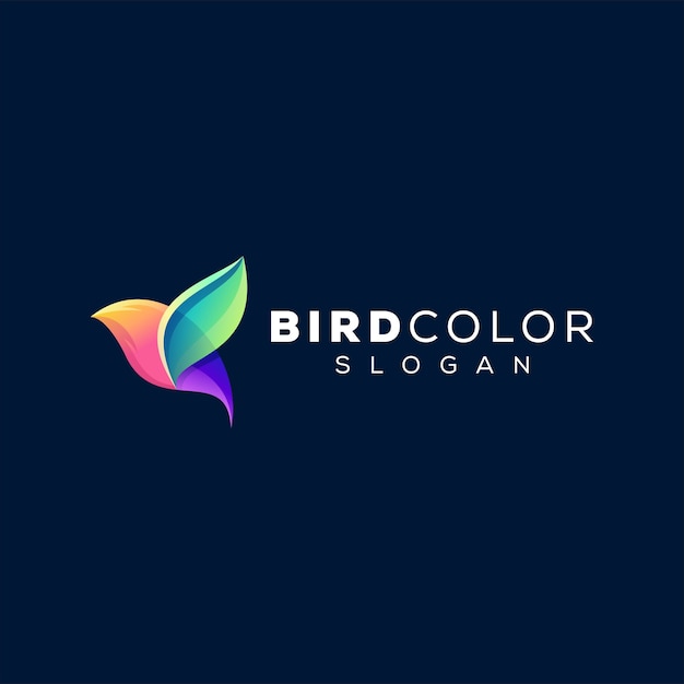 Bird color gradient logo design