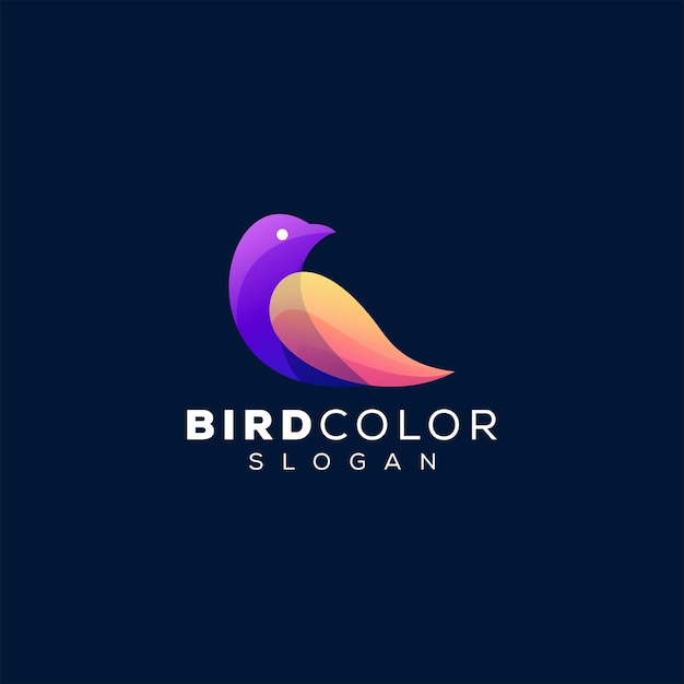Вектор Дизайн логотипа градиента цвета птицы