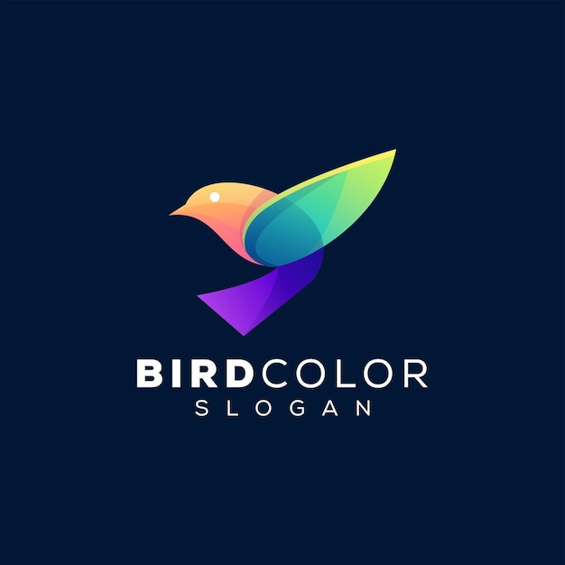 Vector bird color gradient logo design