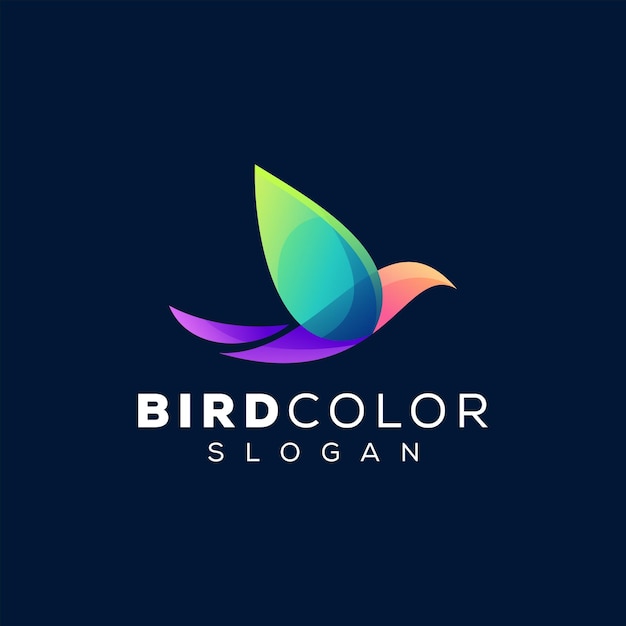 Bird color gradient logo design