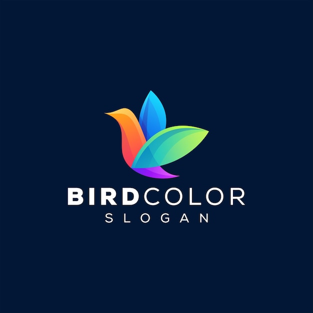 Bird color gradient logo design