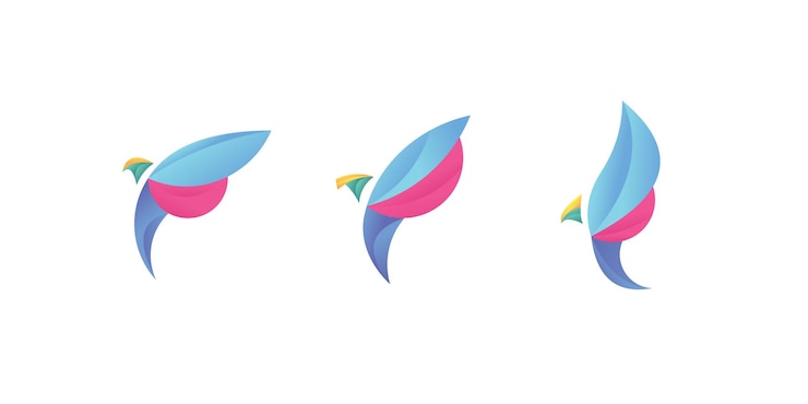 Vector bird color gradient logo ilustration