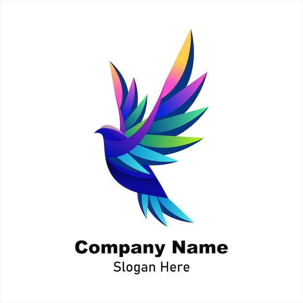 Vector bird colorful gradient design vector