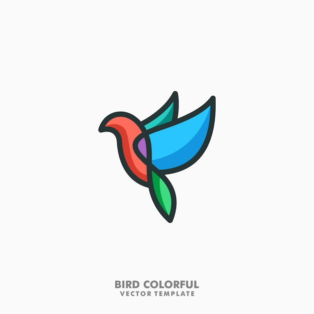 Vector bird colorful lineart vector