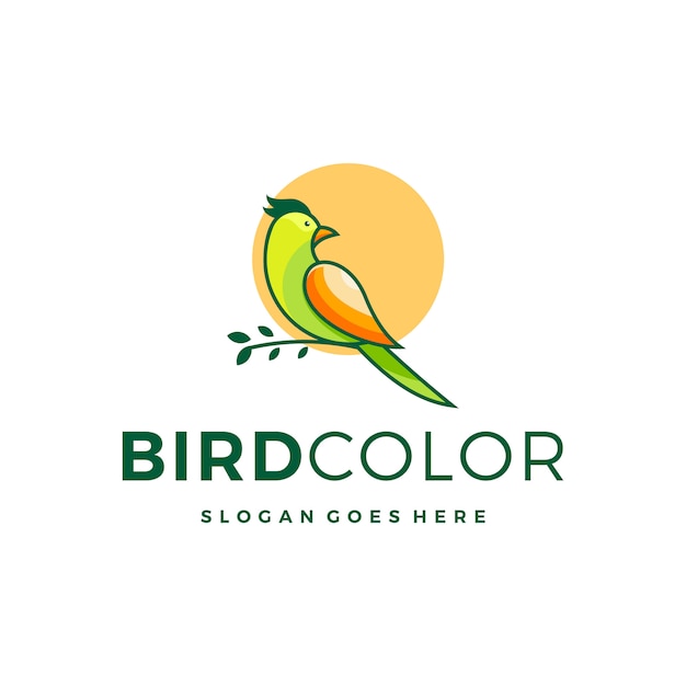 Uccello colorato logo design ispirazione