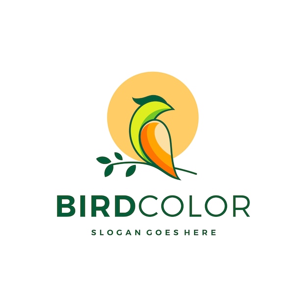 Vector bird colorful logo design inspiration