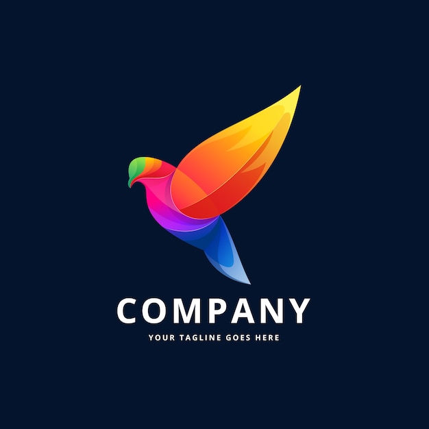 Vettore uccello colorato logo design