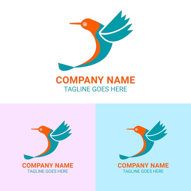 Bird colorful logo gradient vector