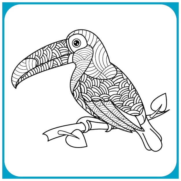 bird coloring book design for adult