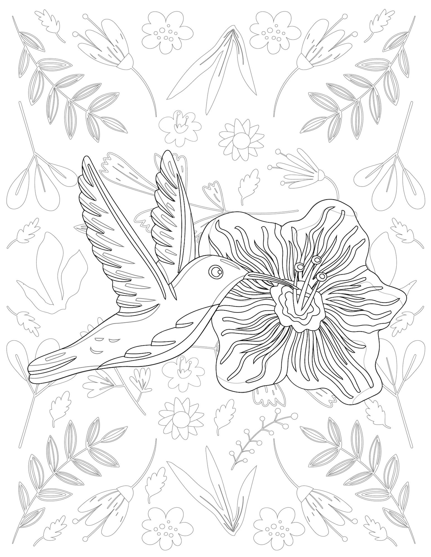 Premium Vector | Bird coloring page, bird vector, bird white and black