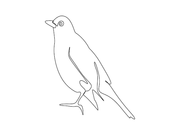 鳥の連続単一線画白い背景ベクトル イラスト プロ ベクトルに分離