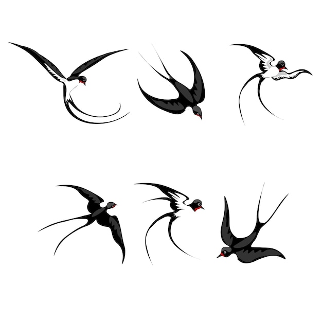 Vector bird dancing soaring gracefuljapanese traditional ink painting in oriental sumie styleabstractio