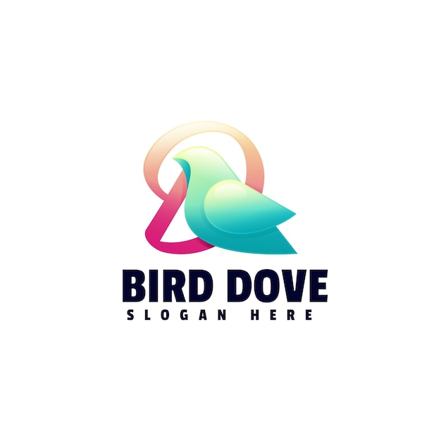 Vettore design del logo colorato colomba dell'uccello