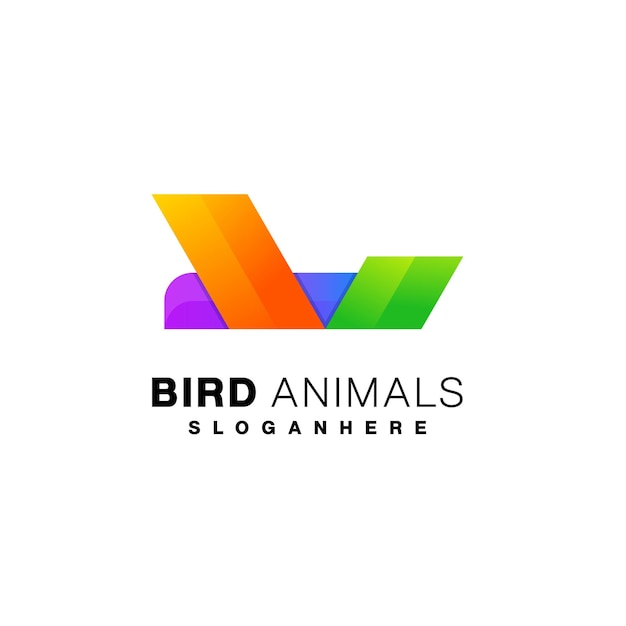 Bird dove logo design gradient template vector