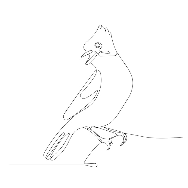鳥が 1 つの連続線ベクトルを描画