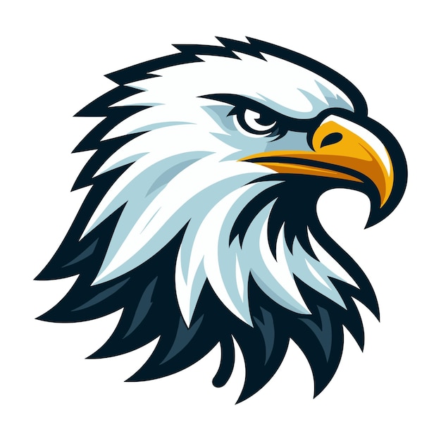 Vector bird eagle hawk head logo mascot design vector illustration isolated on white background