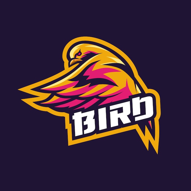 Vettore bird esport logo design design fantastico