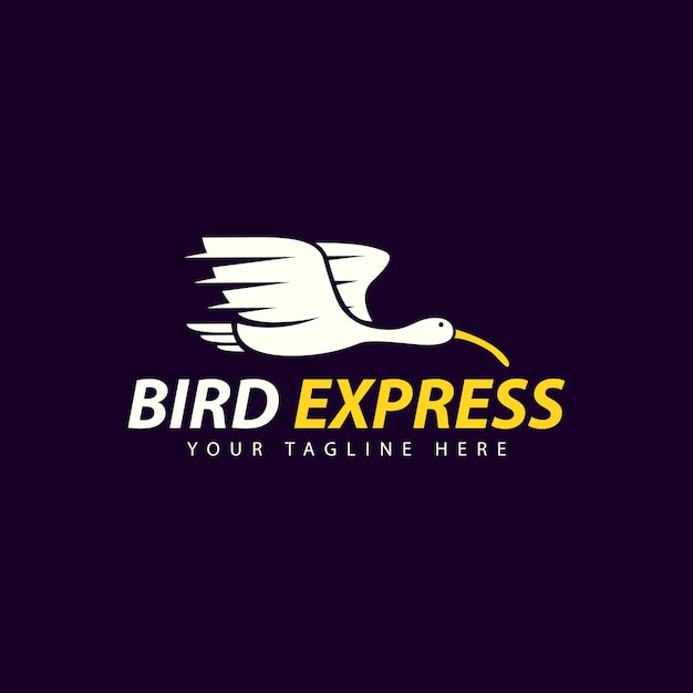 Bird express logo design template