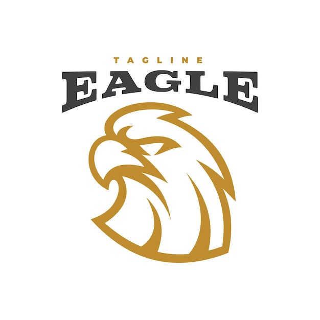 Bird falcon head mascot logo design, eagle or hawk badge emblem vector icon