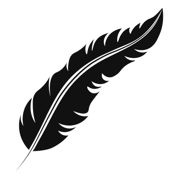 Bird Feather black silhouett Vector illustration