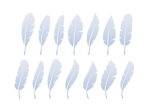 Bird feather quill veer silhouet pictogram vector voorraad illustratie