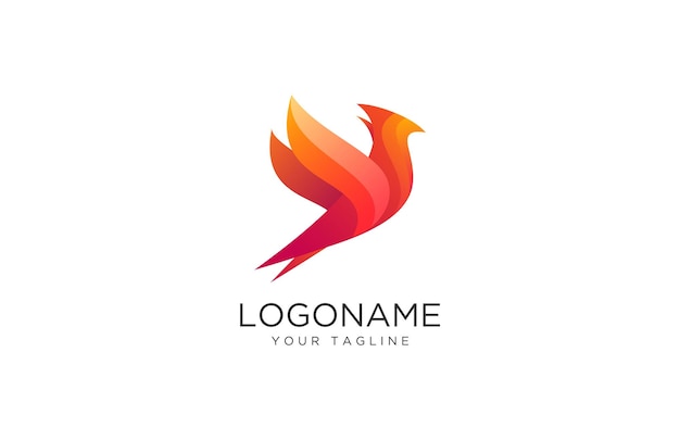 bird fire logo design vector