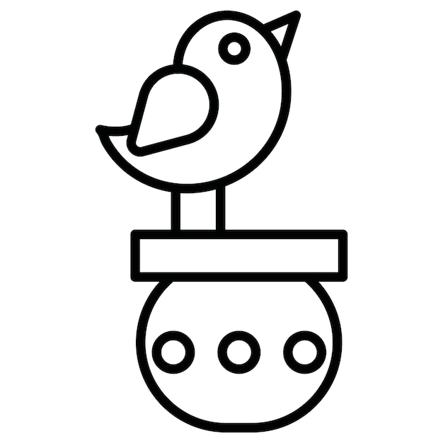 Vector bird on flower pot vector illustration