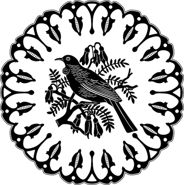bird and flower with frame model 21 handmade silhouette