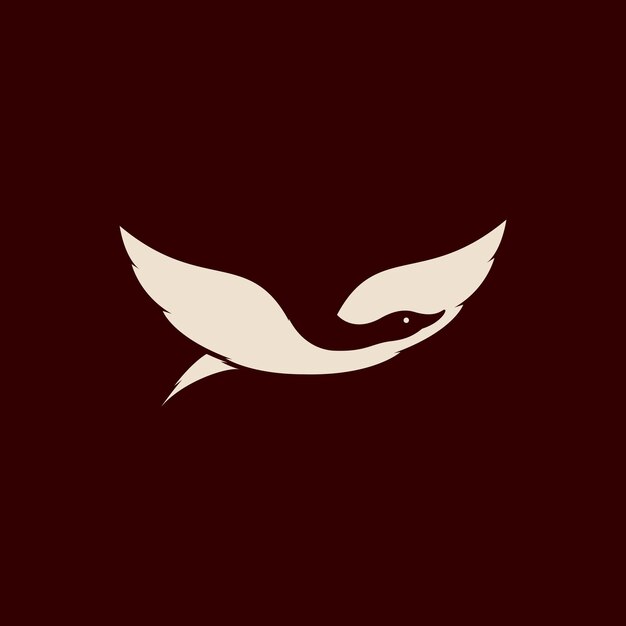 Uccello mosca oca spazio negativo logo simbolo icona vettore graphic design illustrazione idea creativa