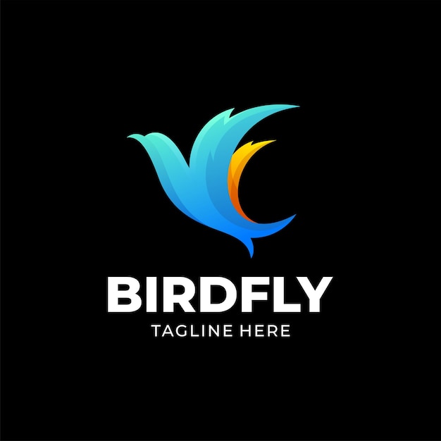Птица летать логотип градиент