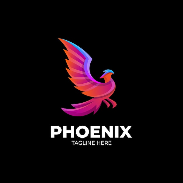 Bird fly logo gradient