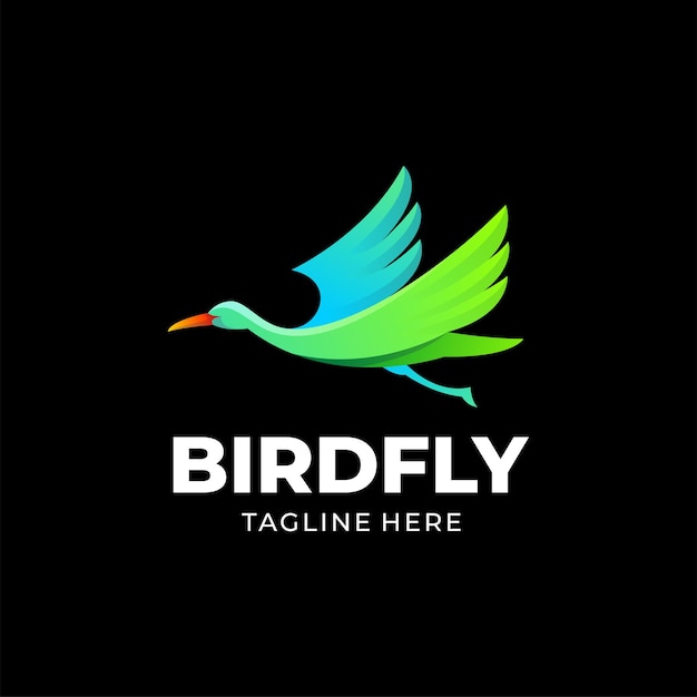 Птица летать логотип градиент