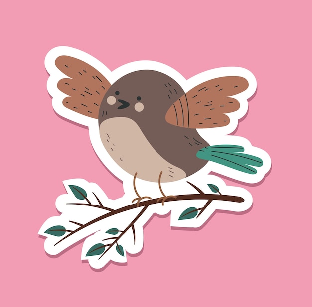 Bird flying animal cartoon sticker nature element concept graphic design illustration