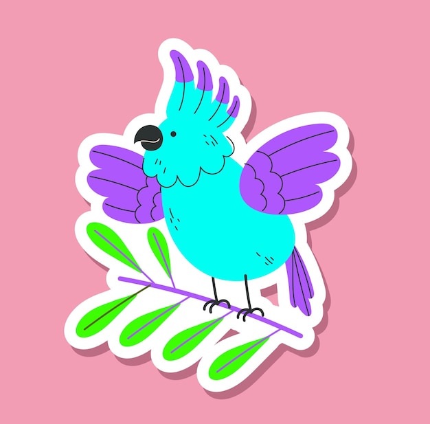 Bird flying animal cartoon sticker nature element concept graphic design illustration