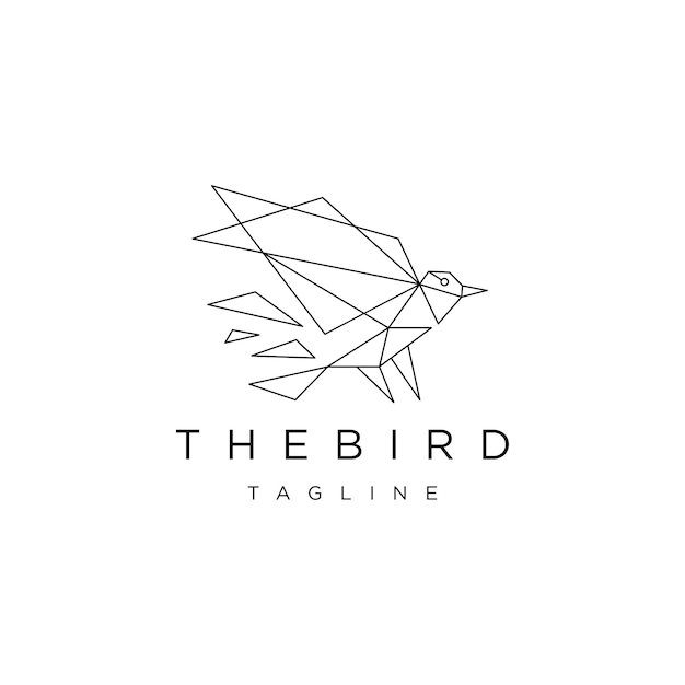 Bird geometric logo vector icon design template