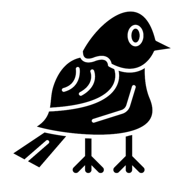 Bird Glyph Solid Black Illustration