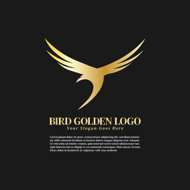 Bird Golden Logo Vector Editable