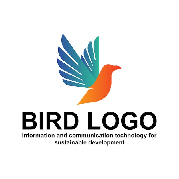 Vector bird gradient color logo design