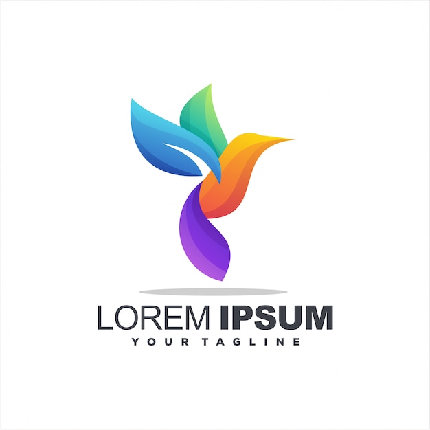 Bird gradient color logo design