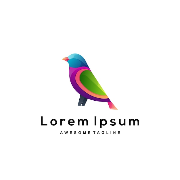 Bird gradient logo design color