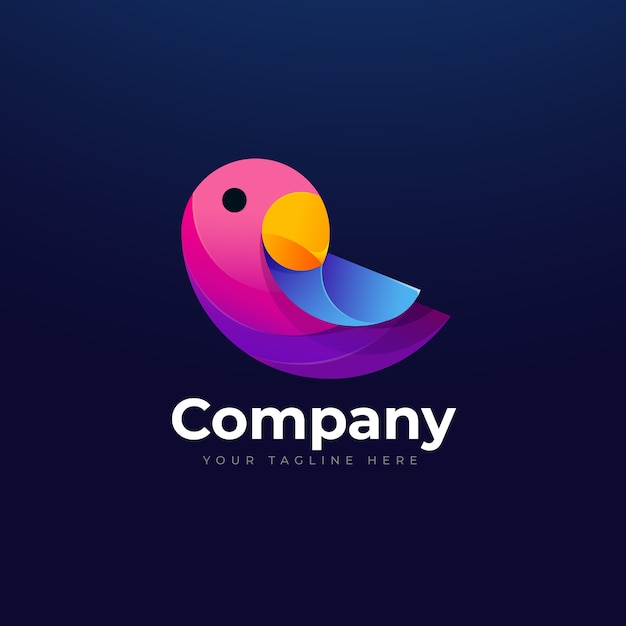 Bird Gradient Logo Illustration met kleurrijke stijl