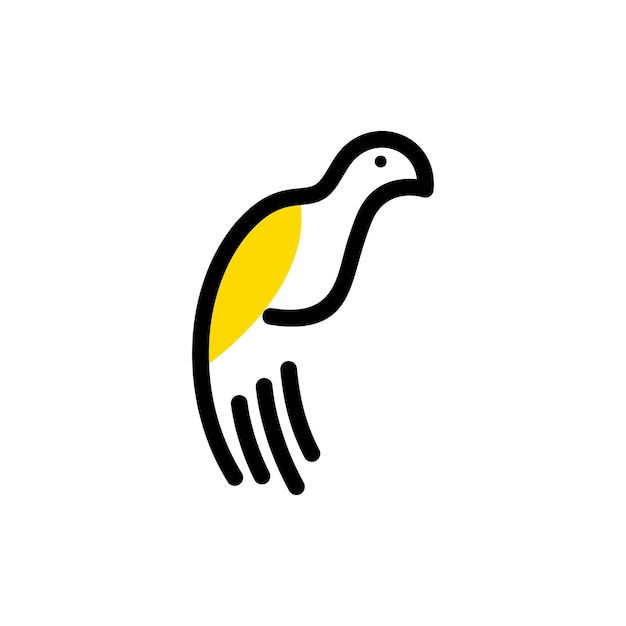 Vector bird hand logo design. combination of bird and finger images in it. double meaning logo and modern