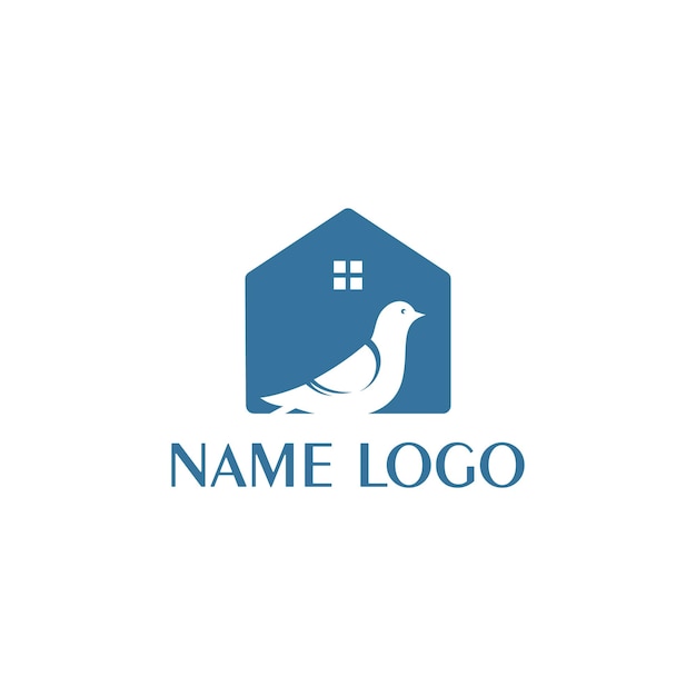 bird home logo design vector