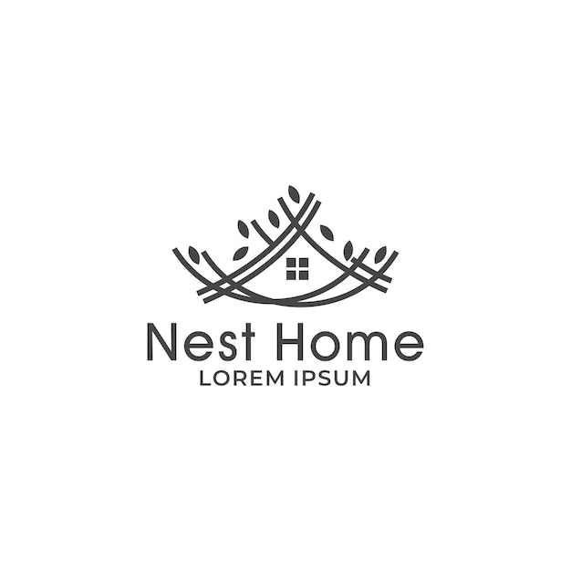 bird house or bird's nest logo design vector