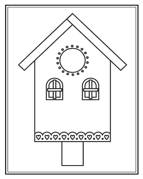 Bird house coloring pages for kids