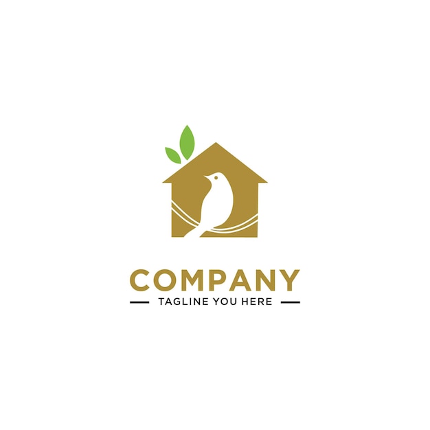 Vector bird house logo design vector template