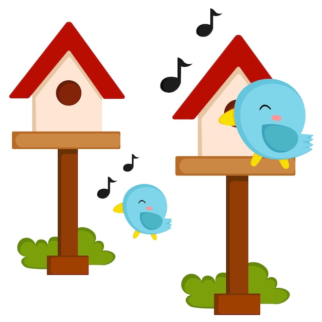 Bird House Vector Clipart