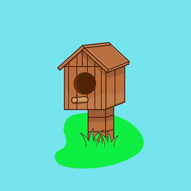 Bird house vector illustration