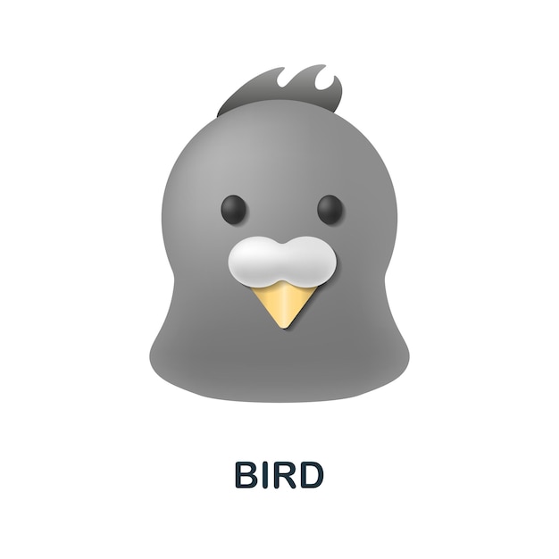 Bird icon 3d illustration from animal head collection Creative Bird 3d icon for web design templates infographics and more